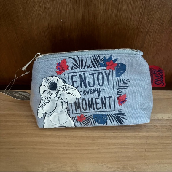 NEW Set of 2 STITCH Zipper Blue Pouch TDR Dr Grip Pen Japan - Picture 2 of 8